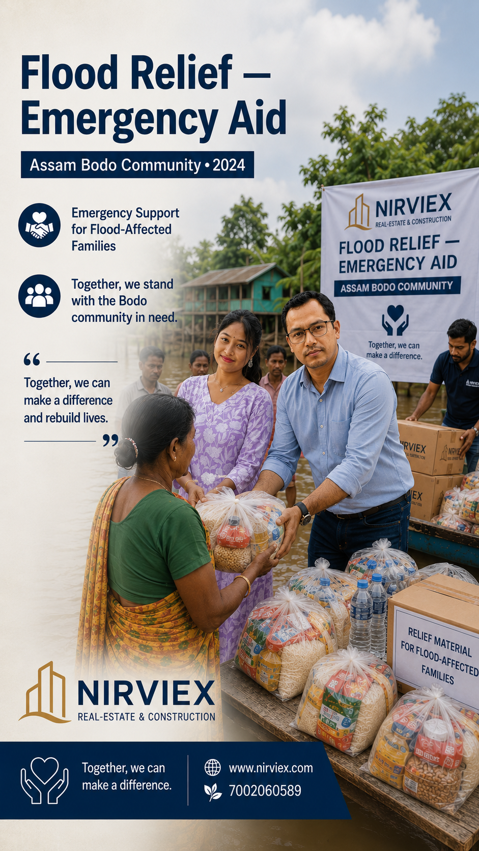 Nirviex flood relief operations across Assam 2024